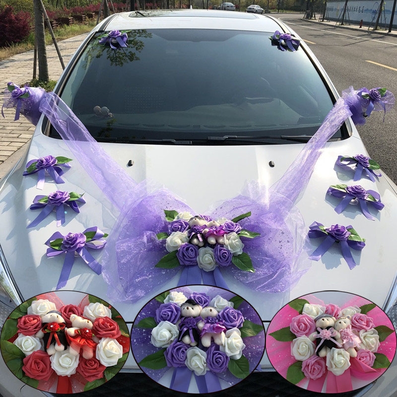 1pc Artificial Flower Cars Wedding Decoration Kit Romantic Fake Flowers  Valentines Day Party Festival Decorative Supply, Discounts Everyone