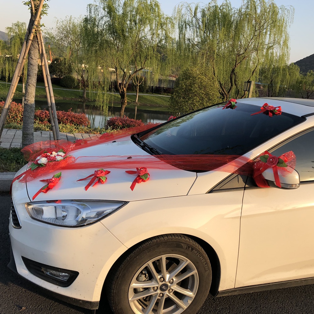 1pc Artificial Flower Cars Wedding Decoration Kit Romantic Fake