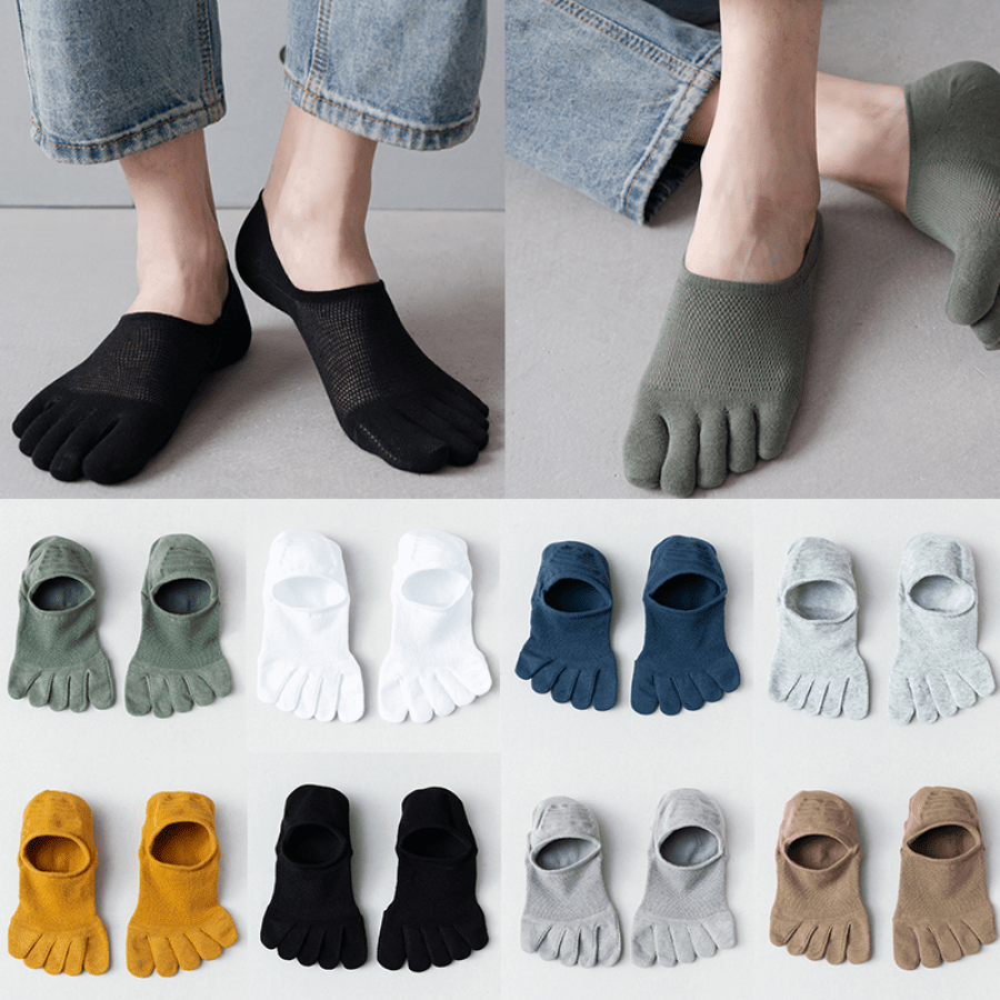 Calcetines Sólidos De Cinco Dedos Para Hombre Calcetines De - Temu Chile