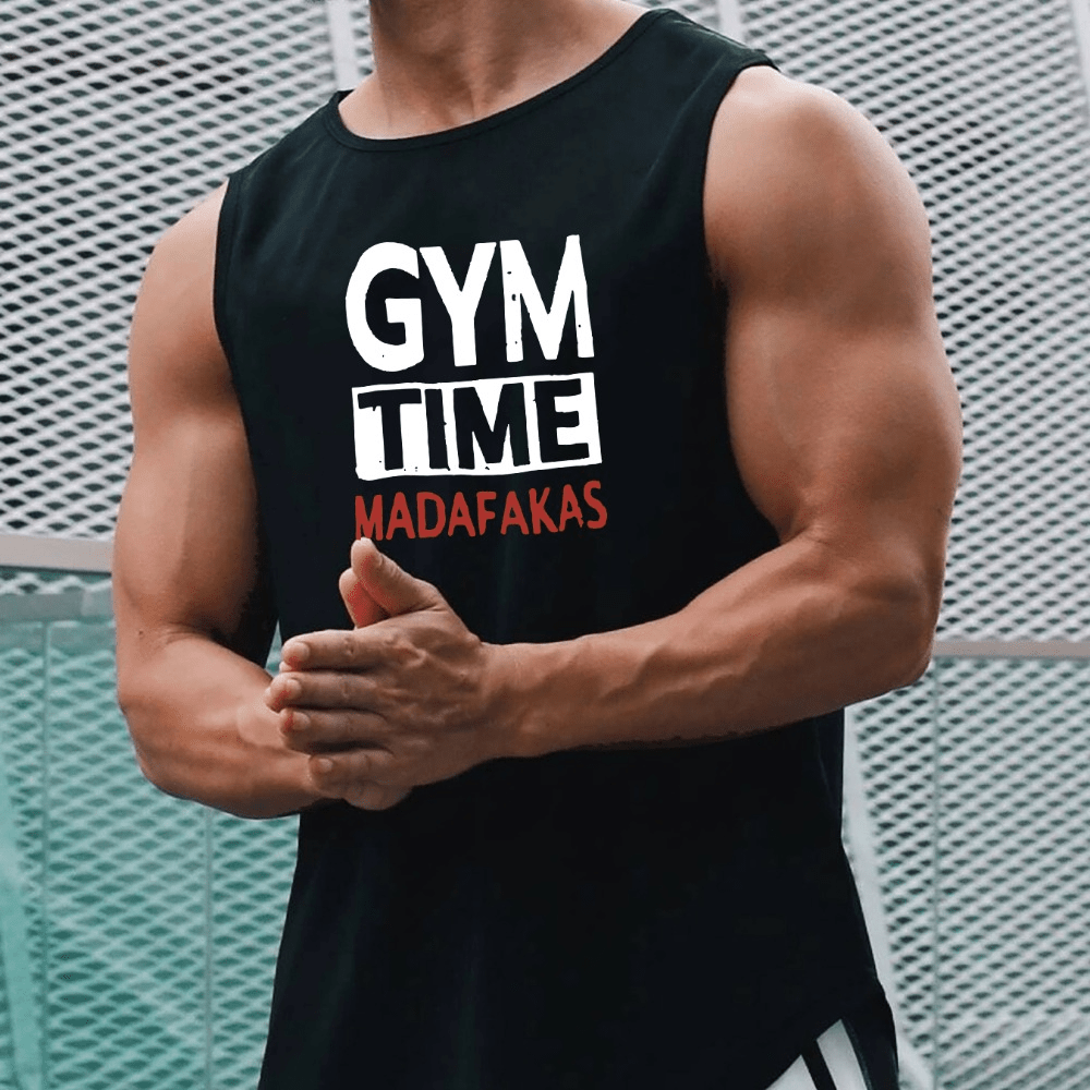 Camiseta Sin Mangas Estampado Gráfico gym Hombre Musculoso - Temu