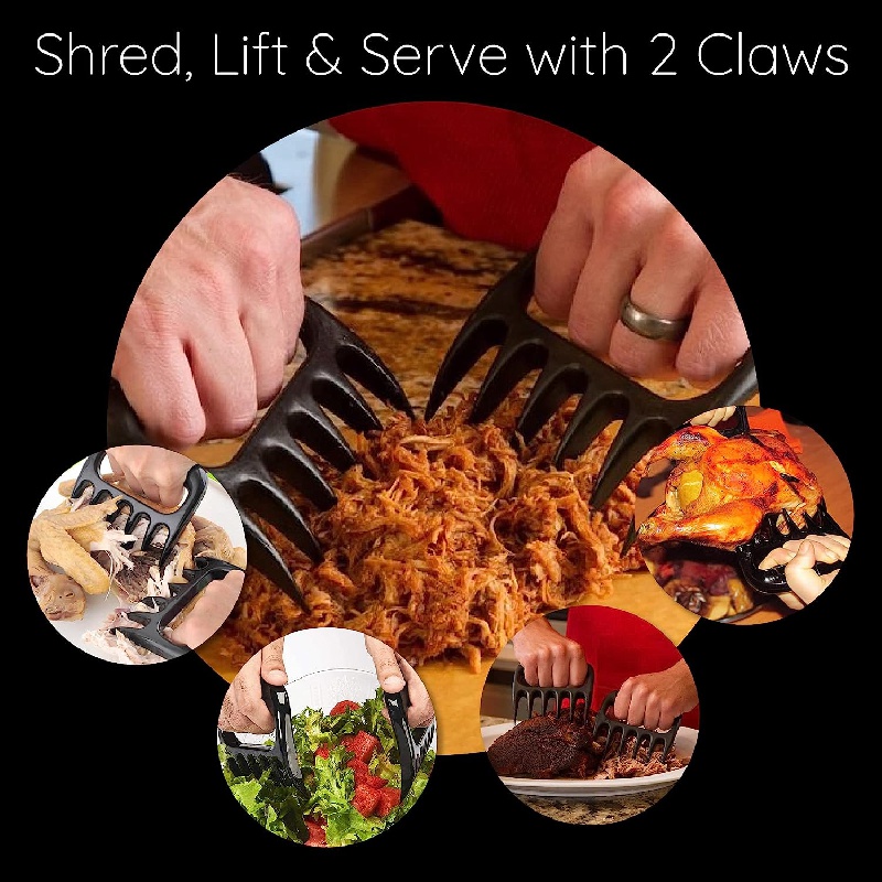 Meat Claws for Shredding BBQ Accessories Tools Utensils Pulled Pork Claws  Shredder Forks for Barbecue Cooking or Kitchen Heat Resistant 