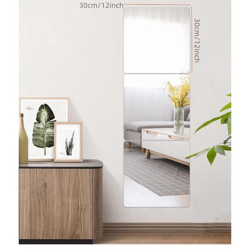 Full Length Acrylic Mirror Set For Wall Self Adhesive - Temu