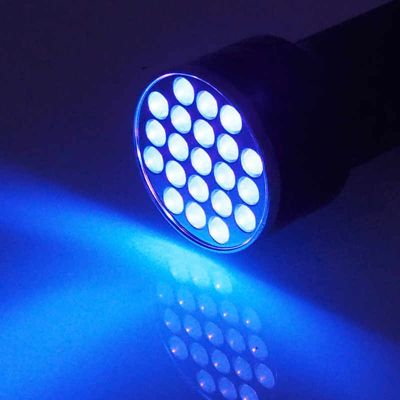 LE Linterna Ultravioleta 21 LED, 395nm Linterna UV Portátil Luz