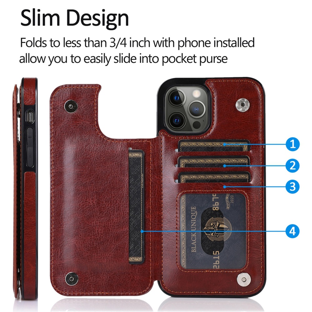 Leather Wallet Case Flip back For iPhone 14 Pro Max 14 Plus 13 12