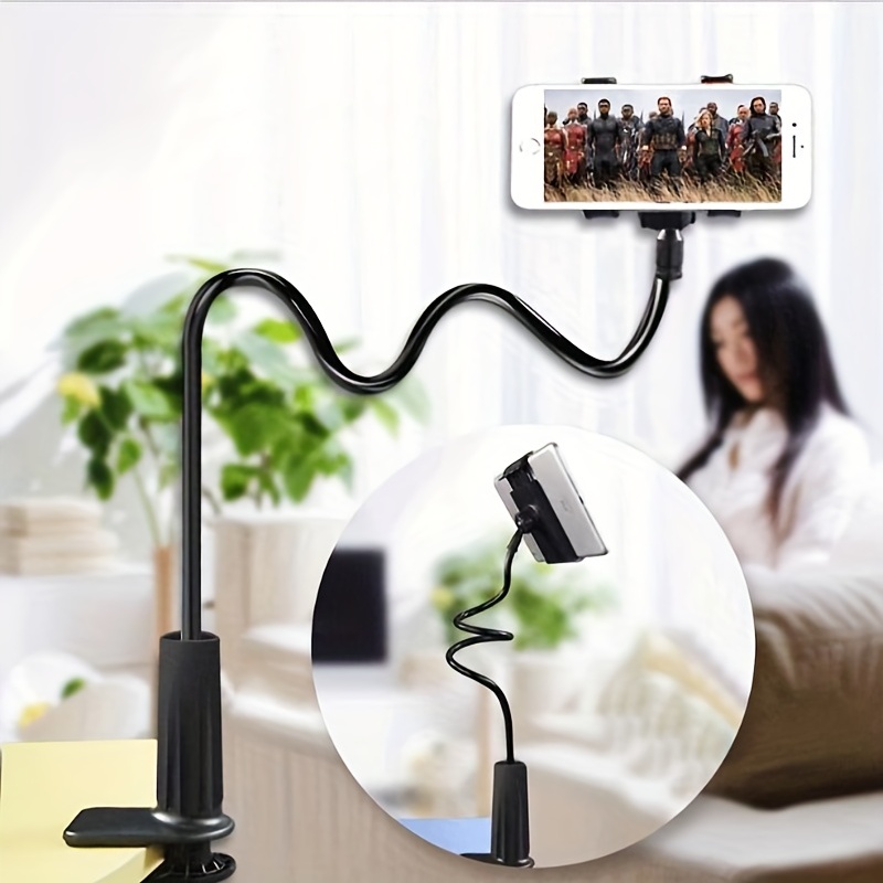 

Gooseneck Phone Holder Bed Flexible Arm, Overall Length 32inch, 360 Adjustable Clamp Clip, Overhead Cell Phone Mount Stand For Bed, Desk, All Cellphone
