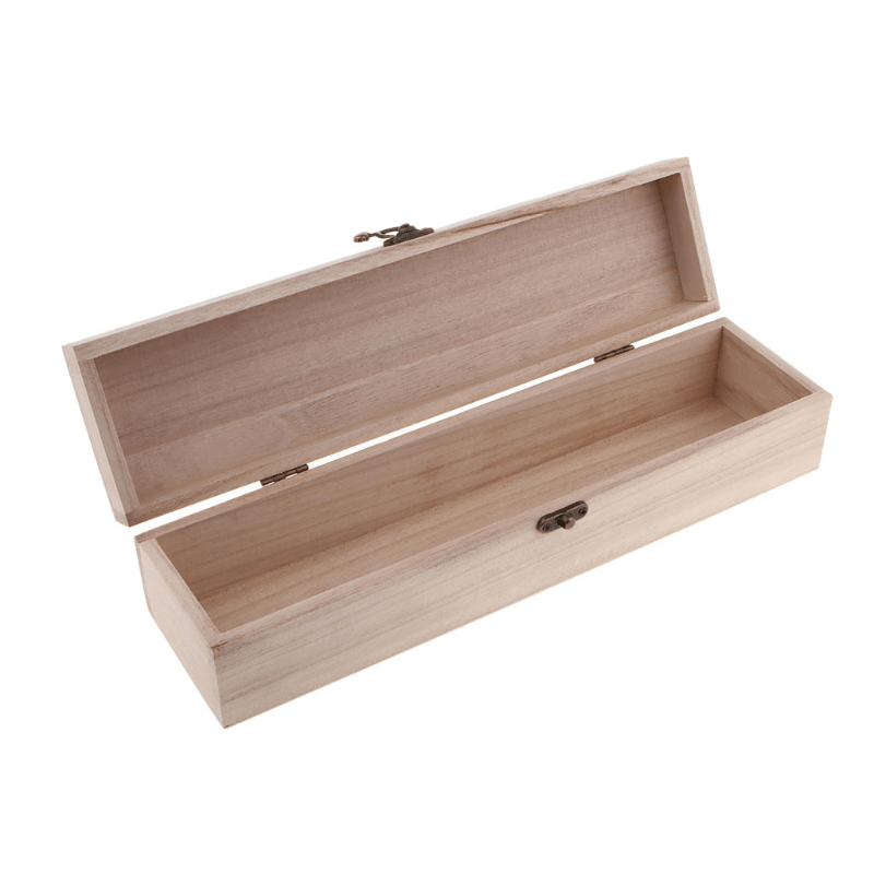 Small Wooden Storage Box Wood Box Hinged Lid Rectangle Clasp - Temu