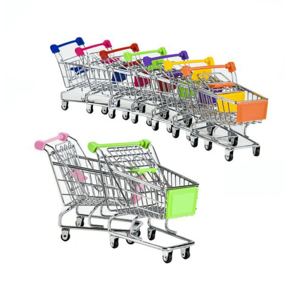 Mini Shopping Cart Creative Metal Mini Shopping Cart Crafts - Temu