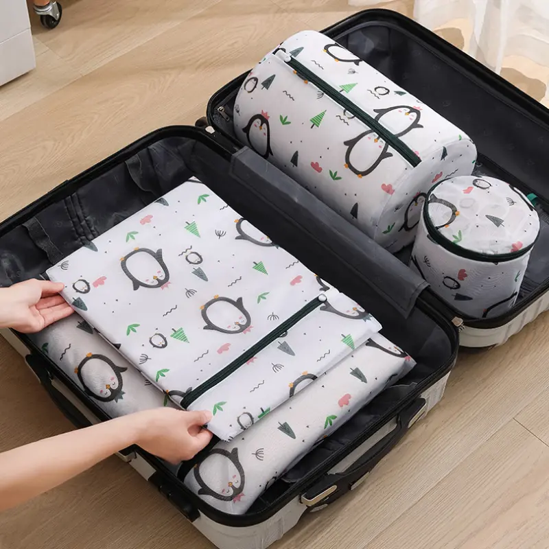 Penguin Travel Clothing Storage Sorting Bag Mesh Machine - Temu