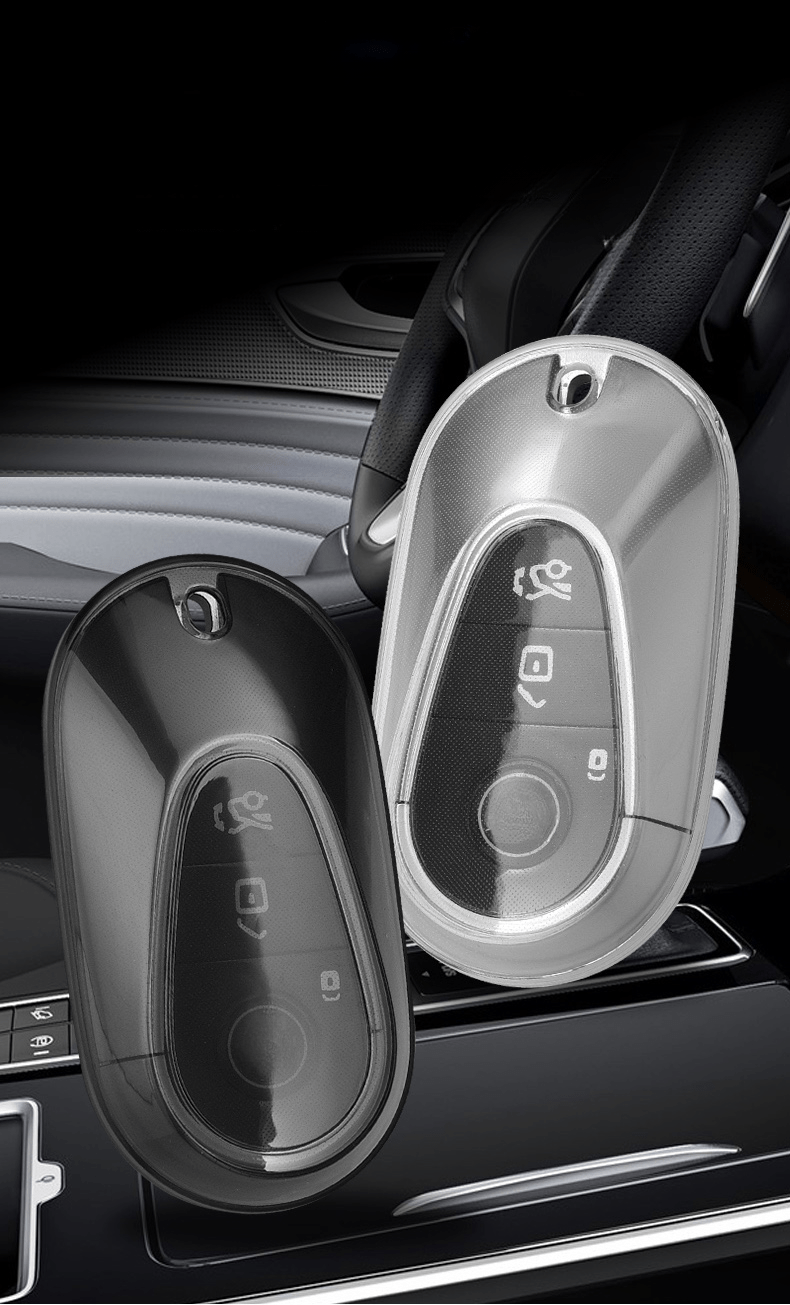 Car Key Case For Mercedes-Benz C S E Class Pendant Protection Cover Beige