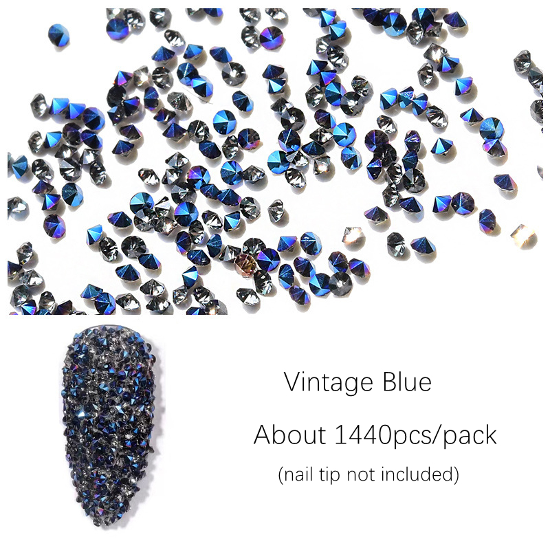 8000Pcs 1.2mm Glass Mineral Blue Nail Art Rhinestones - Pixie Dust Nail  Crystals Small Faux Gems Stones - Micro Nail Glitter Beads Tiny Jewels  Jewelry