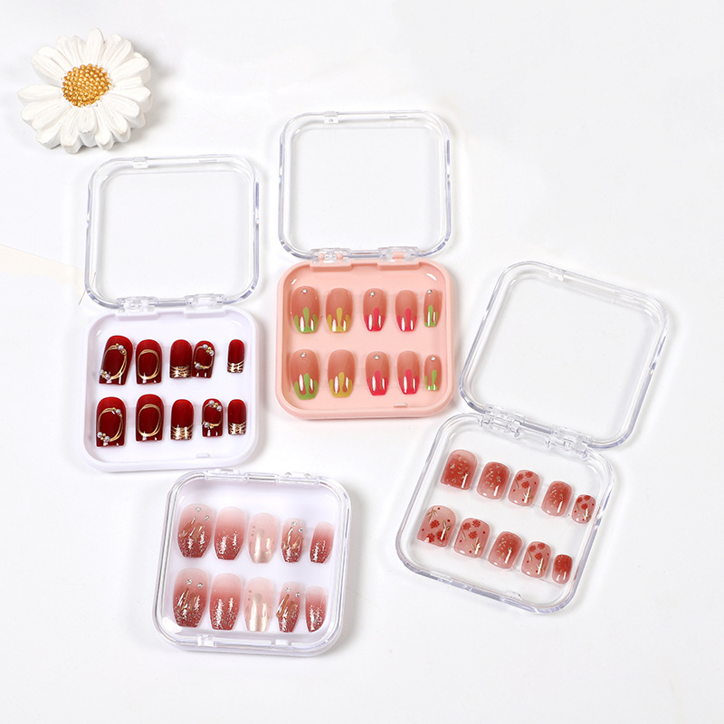 Portable Nail Art Box Storage Case Pink and Clear