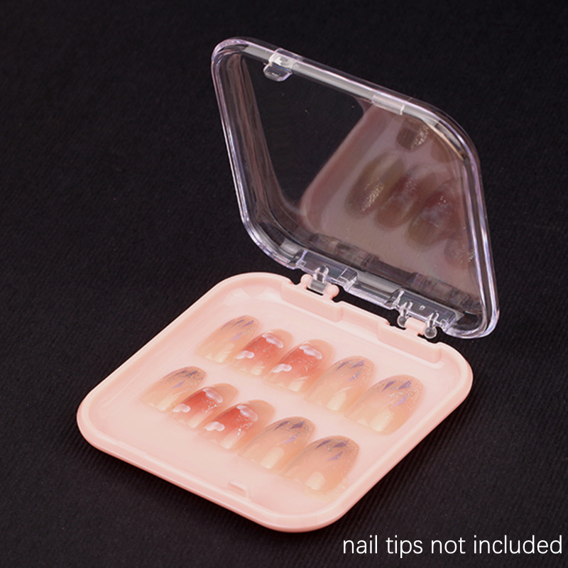 Portable Nail Art Box Storage Case Pink and Clear