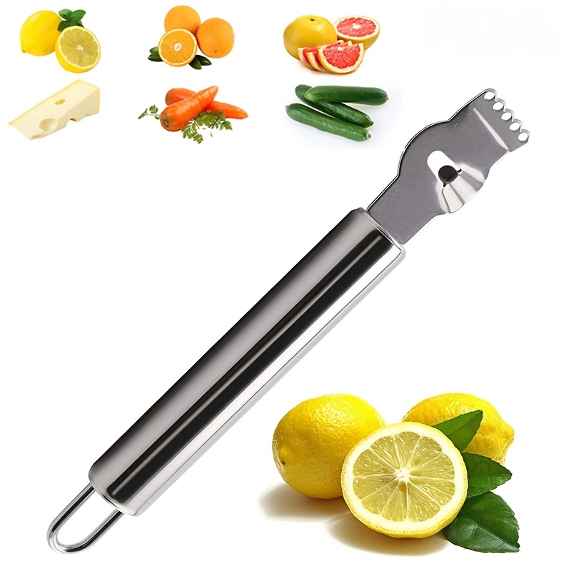 Lemon Zester Tool For Kitchen - Citrus Zester Tool With Channel  Knife,orange Zester Grater With Handle,citrus Peeler For Cocktails