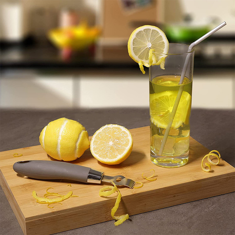 Lemon Zester Tool For Kitchen - Citrus Zester Tool With Channel  Knife,orange Zester Grater With Handle,citrus Peeler For Cocktails