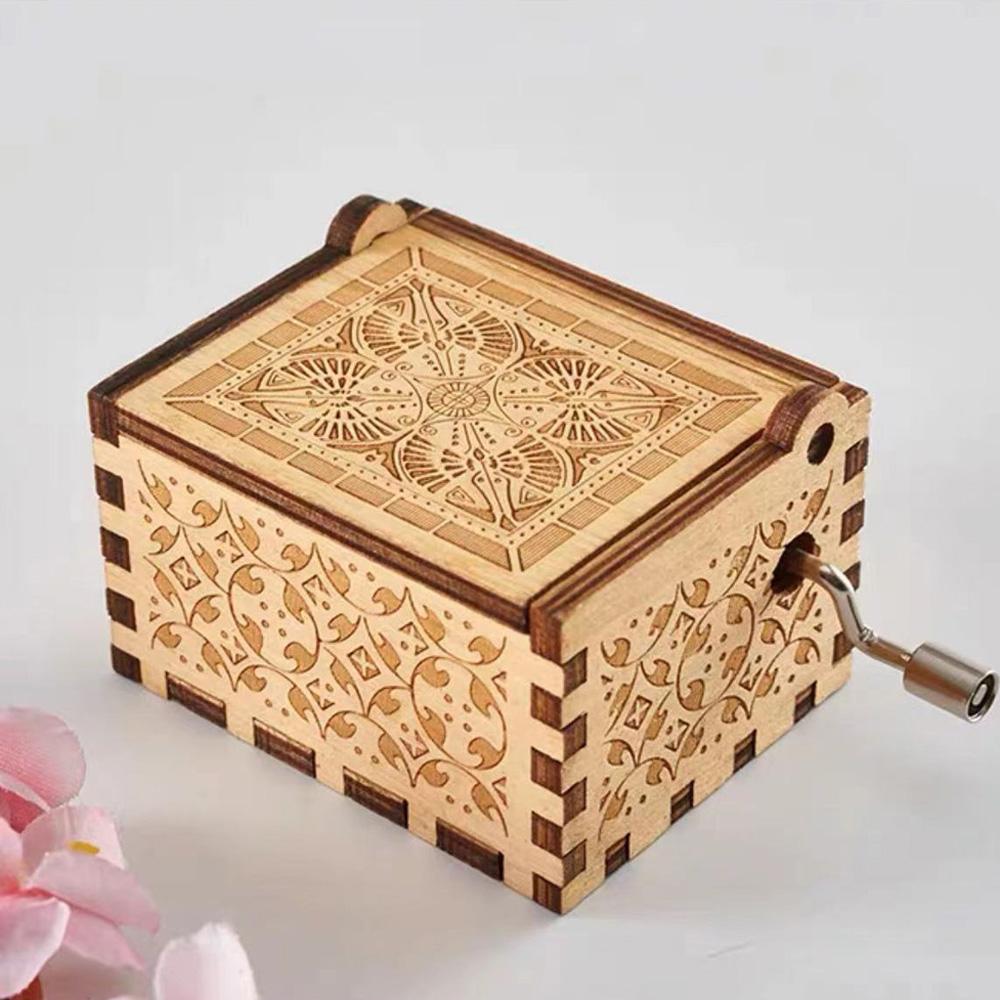 Mini Premium Craft Decoration: Wooden Hand Music Box Perfect - Temu