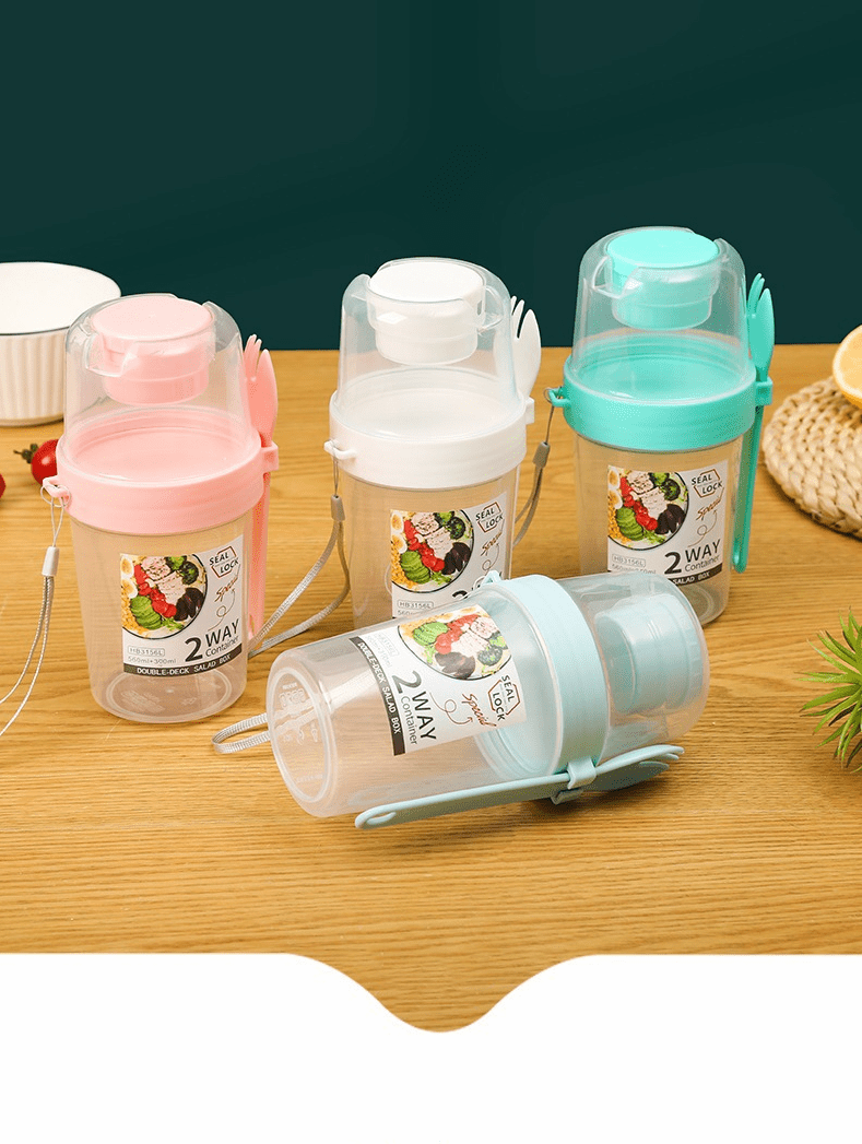  Mumufy 3 Pcs Salad Shaker Cup Portable Cereal Cup