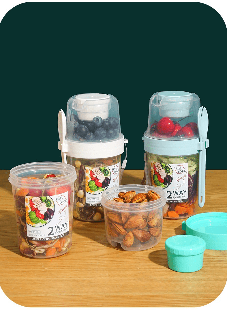  Mumufy 3 Pcs Salad Shaker Cup Portable Cereal Cup