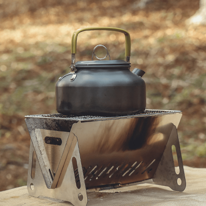 Mini poêle à bois de chauffage d'extérieur pour camping, pique-nique,  voyage, en acier inoxydable, poêle à charbon pliable : : Sports et  Plein air