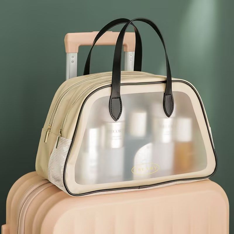 Double Layer Makeup Bag, Portable Wet And Dry Separation Toiletry Bag For  Women Men, Translucent Cosmetic Travel Bag For Toiletries & Cosmetics,  Swimming Shower Waterproof Storage Bag For Travel & Daily Life 
