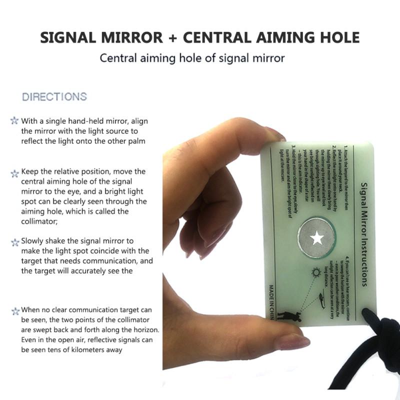 Reflective Survival Signal Mirror With Lanyard For - Temu