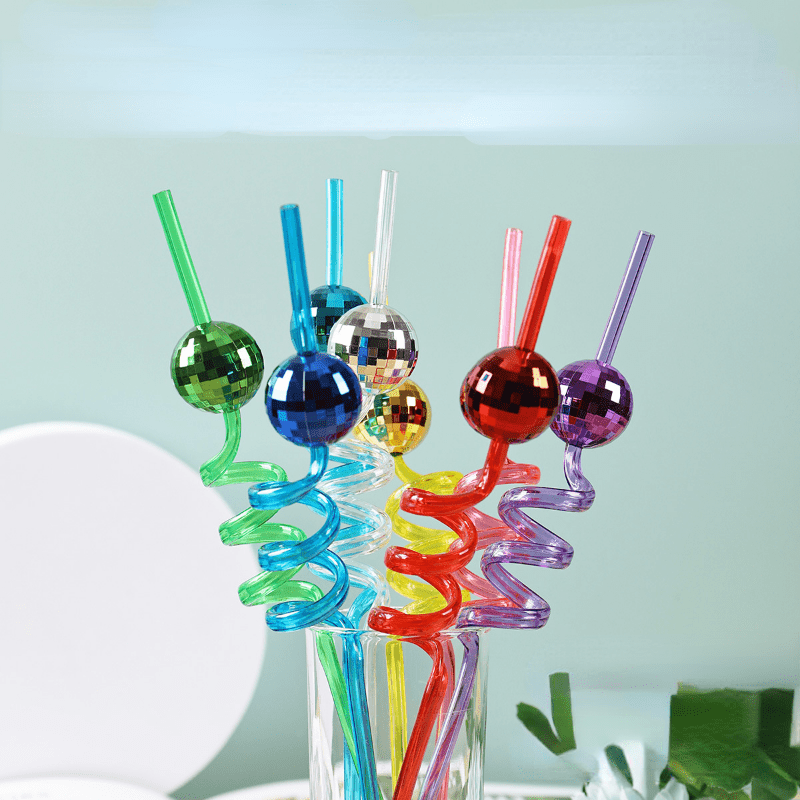 1Pc Christmas Straws Reusable Plastic Spiral Drinking Straws With