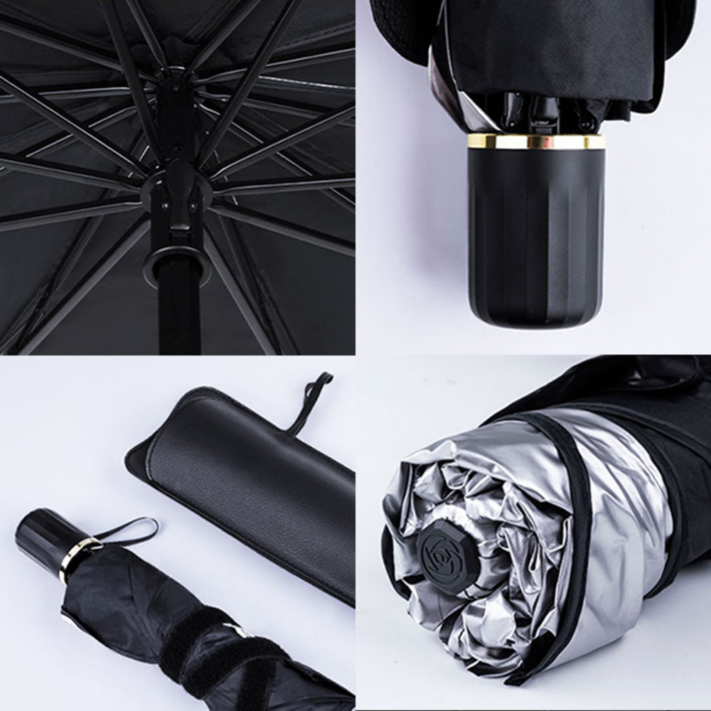 protect   from the sun with this portable foldable car windshield sunshade details 6