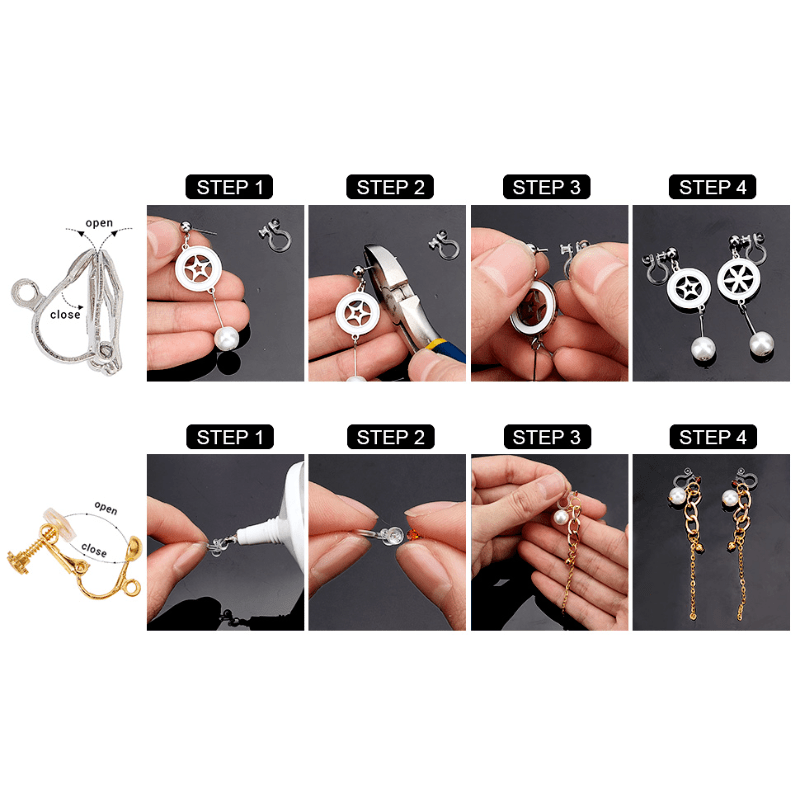 Clip On Earring Converter With Convenient Opening Ring For - Temu