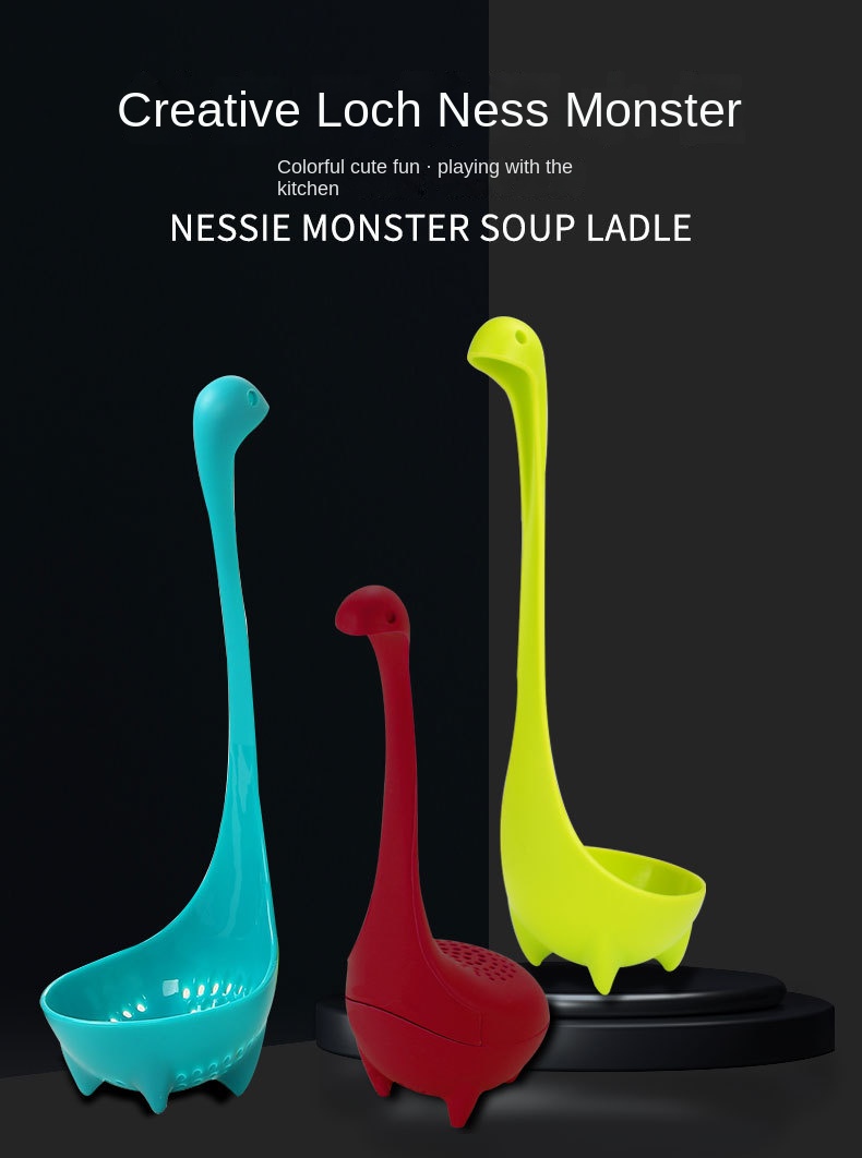 Creative Long Handle Nessie Soup Ladle Loch Ness Monster Upright