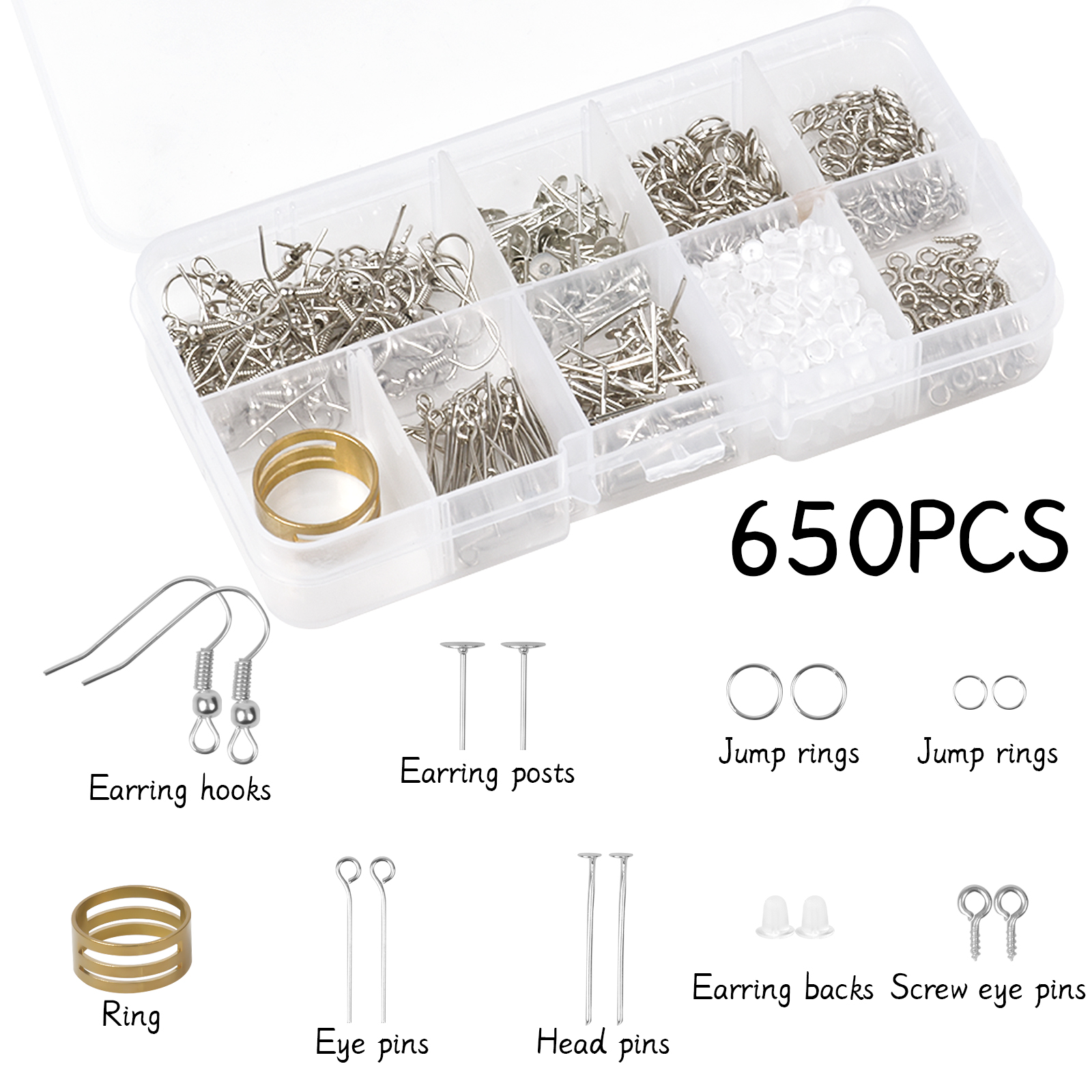 Earring Making Supplies Kit Earring Hooks Earring Backs Posts Eye