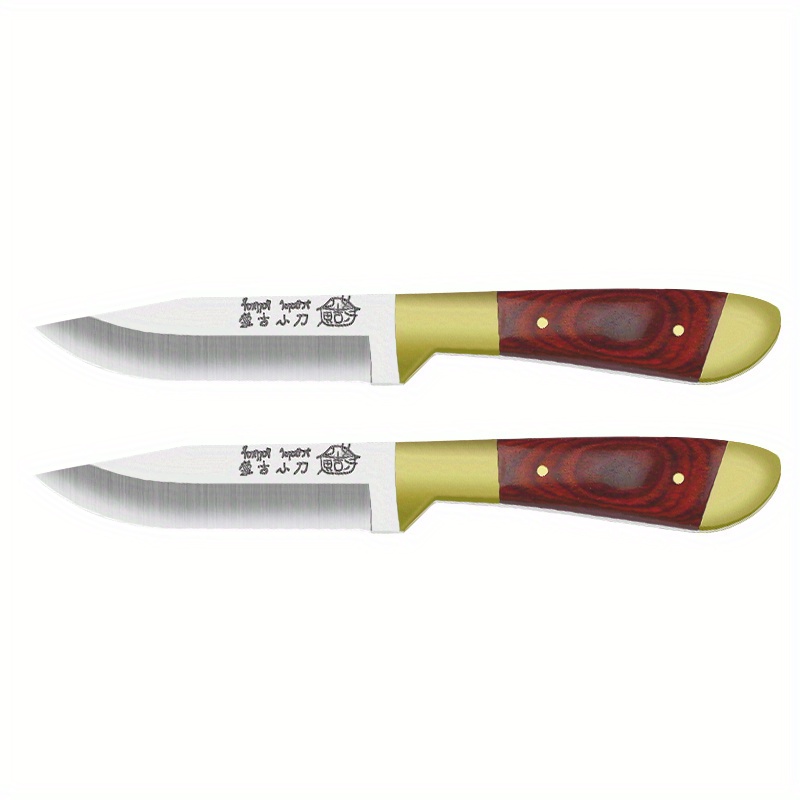 Portable Barbecue Knife Sharp Steak Paring Knife For Outdoor Camping  Survival Hunting Kitchen Knives Set With Wood Handle