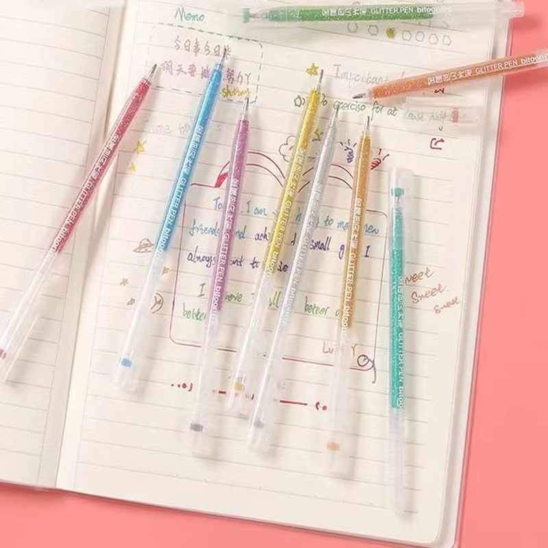 12pcs/set Ballpoint Pen Set Glitter Gel Pens For School Office