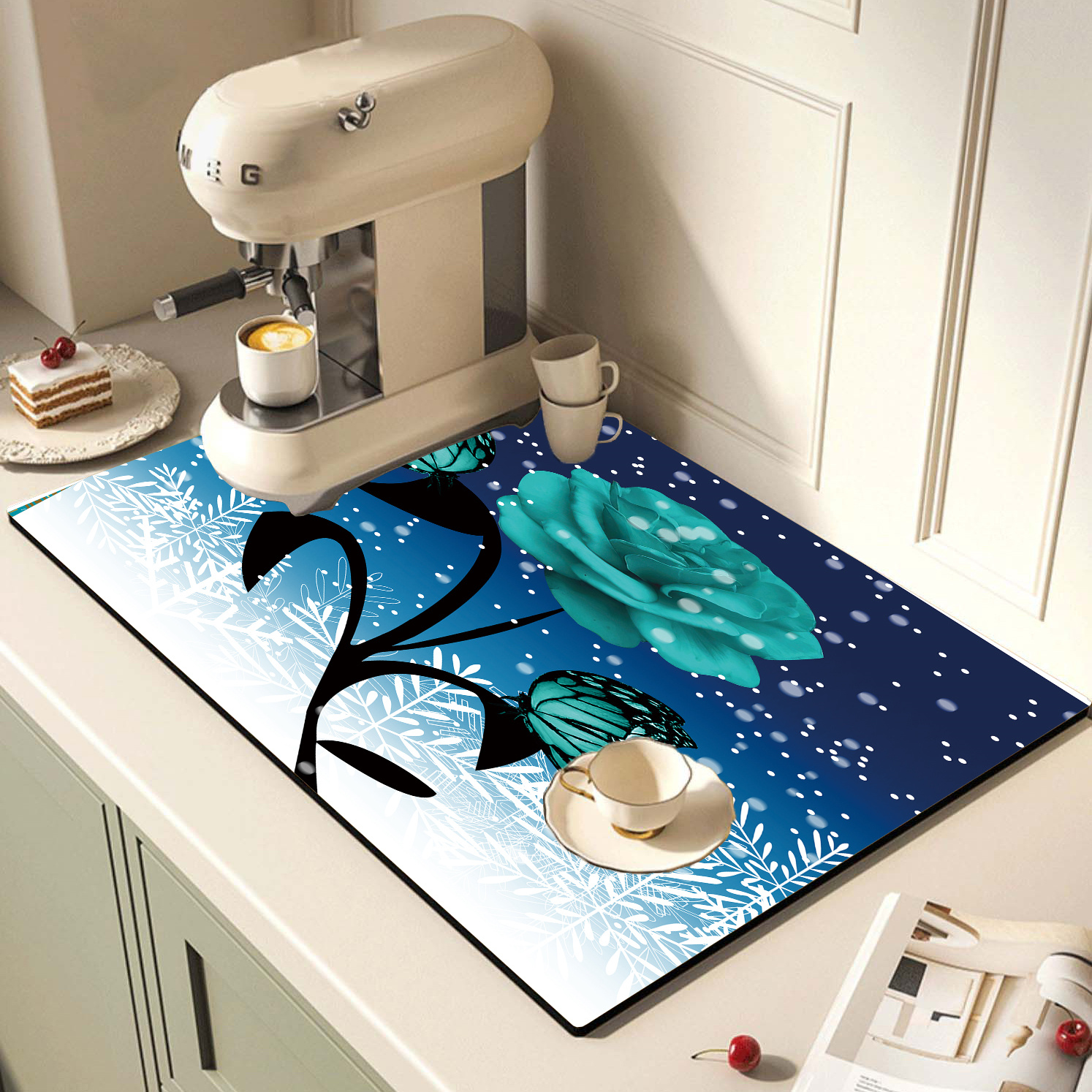 Coffee Printed Dish Drying Mat, Vintage Soft Draining Pad, Non-slip Super  Absorbent Wear-resistant Coffee Machine Mat, Pet Mat, Placemat For  Countertop Dining Patio Table Decorations, Home Kitchen Supplies - Temu