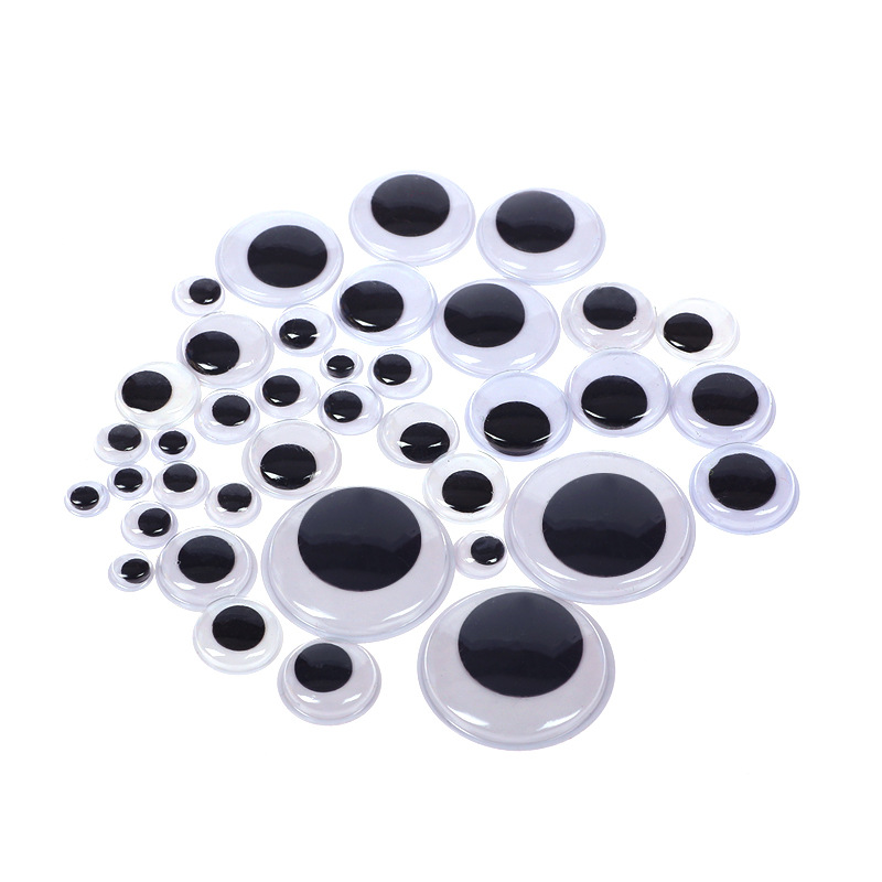 Diy Wiggly Googly Eyes Black White Self-adhesive Doll Eye Movable  Simulation Animal Eyeball Craft Supplies - Temu United Kingdom