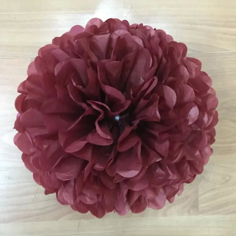 Tulle Pom Poms Ball Centerpiece, 4-Piece 10-Inch / Red
