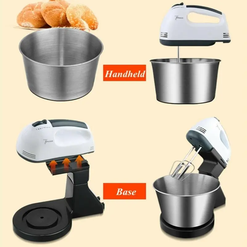 100w electric kitchen stand mixer beater 2l stainless steel bowl 7 speed black details 6