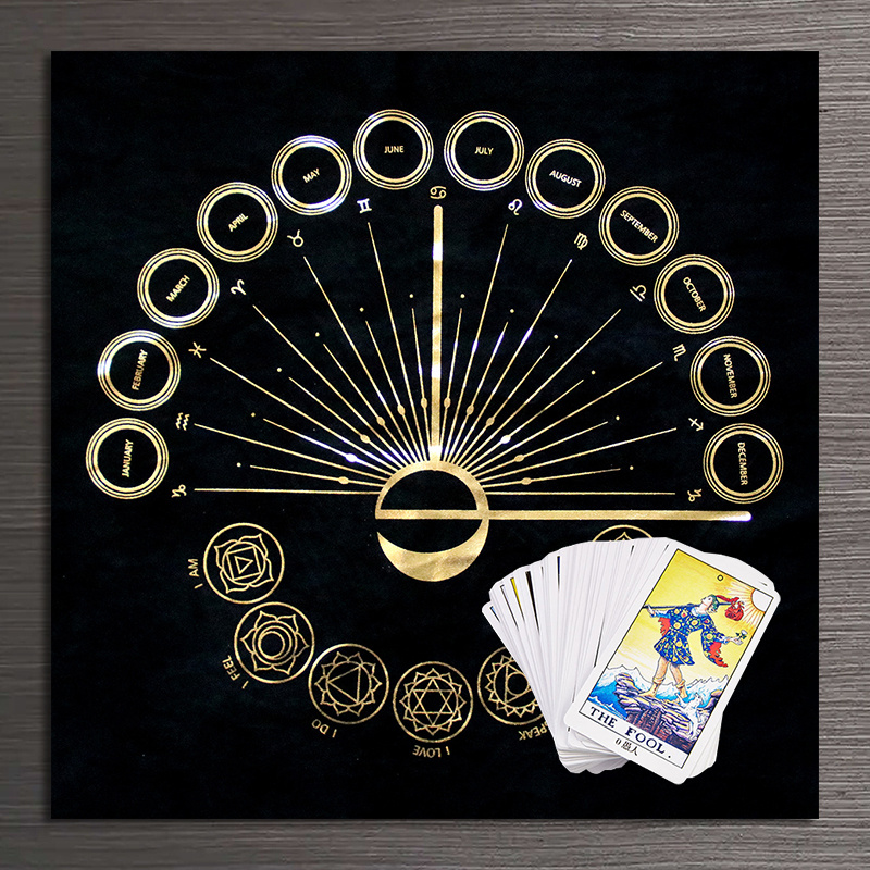 Cercle de Vie Tarot Voyance Divination Oracle Cartes Nappe Fête de