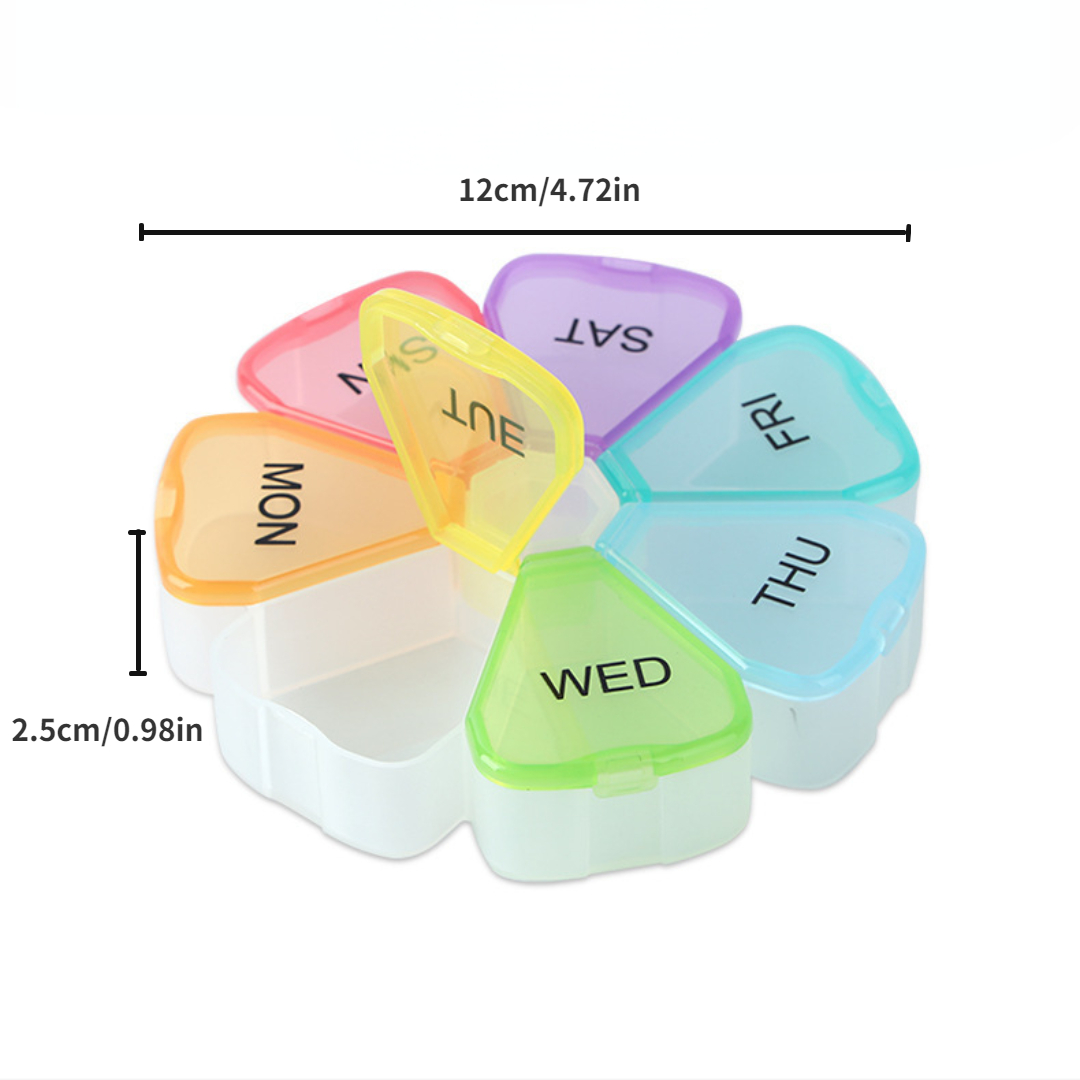 Rainbow Pill Organizer Portable 7 Day Medicine Box With For - Temu