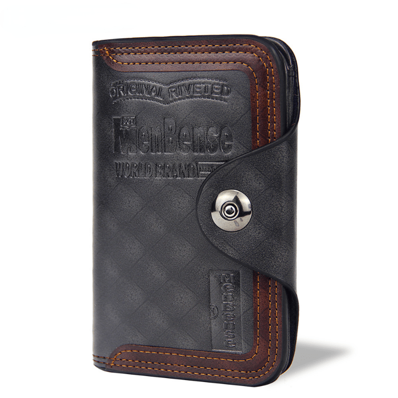 PU Leather Men Wallet Coin Pocket Vintage Hasp Card Holder Luxury Brand Short Zip Coin Purse For Men