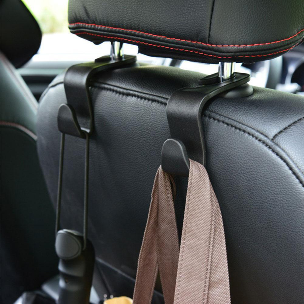 4 Pcs Universal Car Headrest Hooks Car Vehicle Back Seat Headrest Hook  Hanger Storage for Purse Groceries Bag Handbag