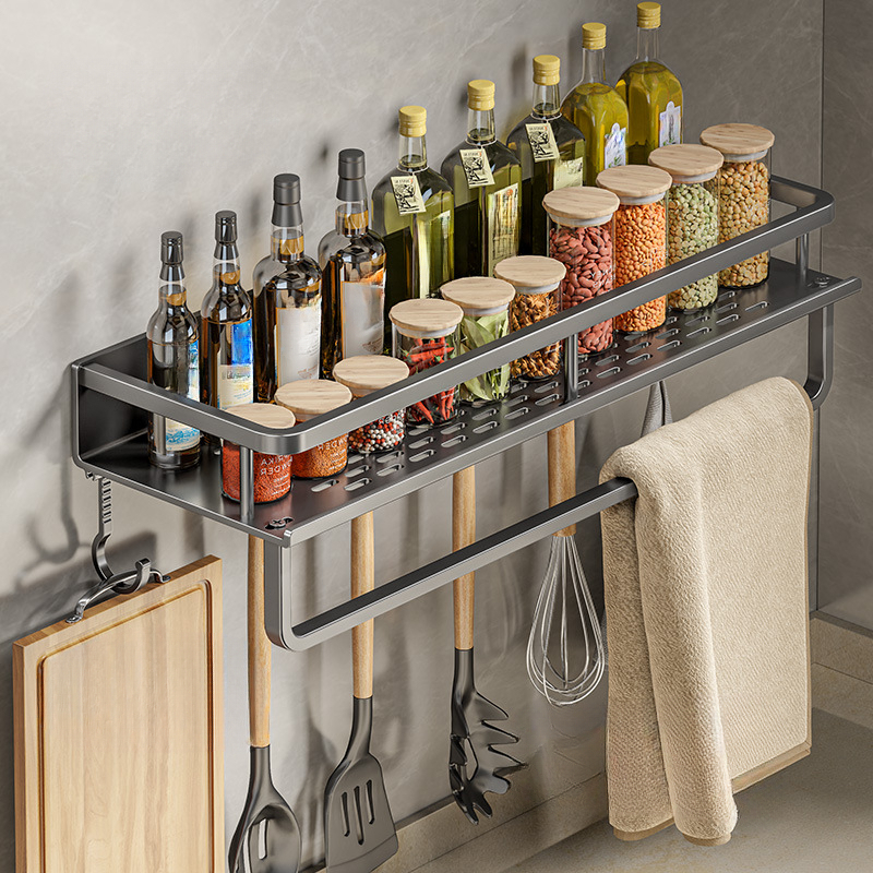 Spice Rack Organizer Wall Mount Hanging Grey Spice Organizer - Temu