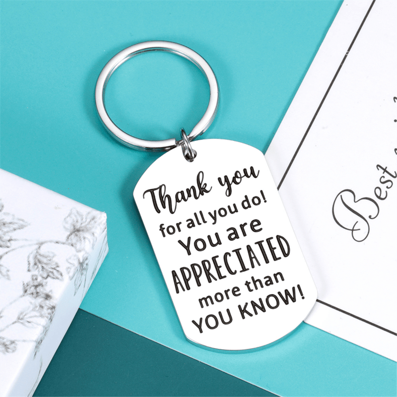 Roowest 40 Pcs Inspirational Appreciation Keychains Inspirational Thank You  Gifts for Volunteer Employee Coworker Teacher Nurse at  Men's  Clothing store