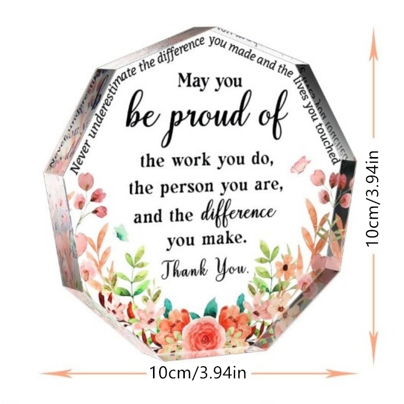 Inspirational Desk Decor for Home Office, New Job Gifts, Teacher  Appreciation Gifts, May You Be Proud of the Work You Do- Motivational  Plaque Sign