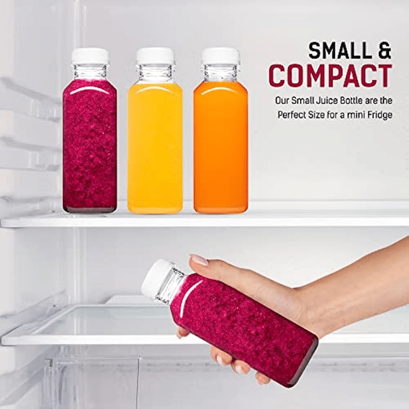  Juice Bottles with Caps for Juicing & Smoothies, Reusable Clear  Empty Plastic Bottles with Caps, 12 Ounce Drink Containers for Mini Fridge,  Juicer Shots, Small Water Bottles Bulk 12 oz (12