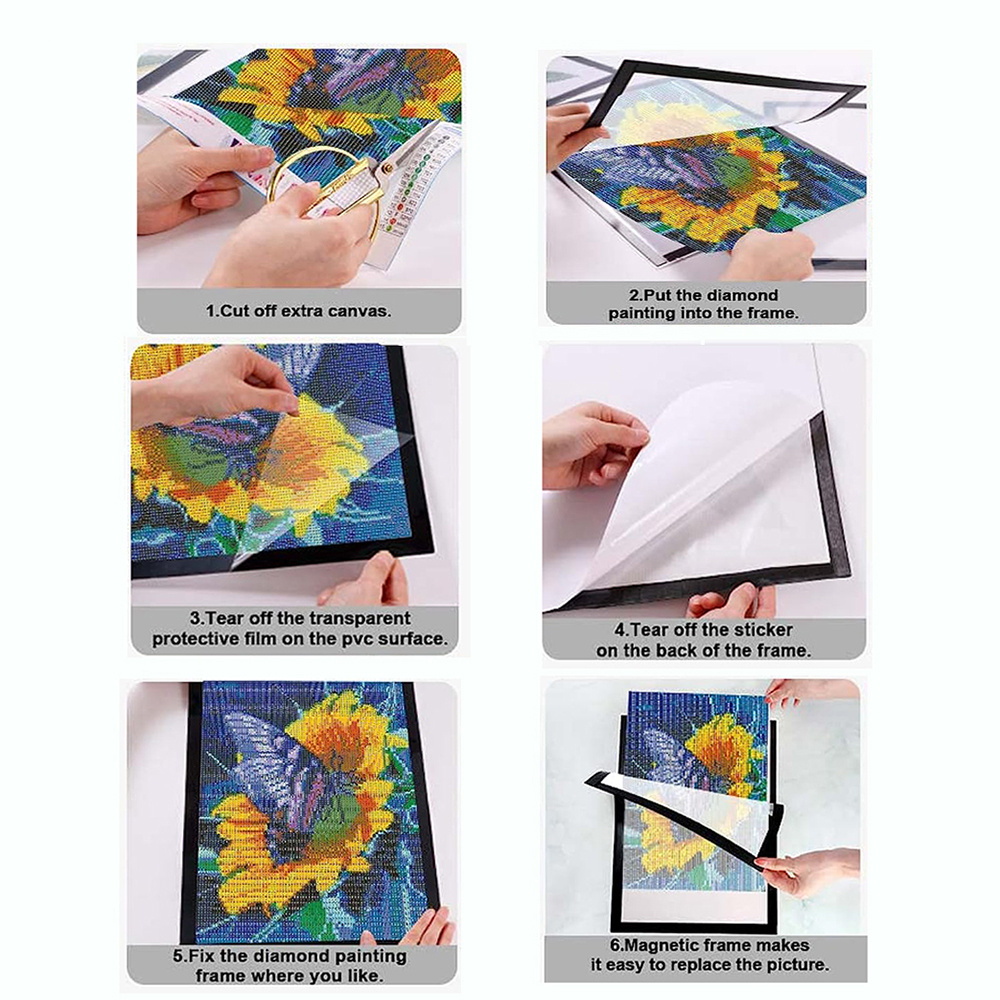 4 Pack Diamond Painting Frames for 12x16in/30x40cm Canvas Display and  Protection