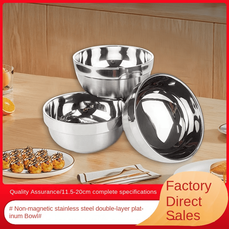 Stainless Steel Bowl Set Double-walled Insulated Metal Snack Bowls