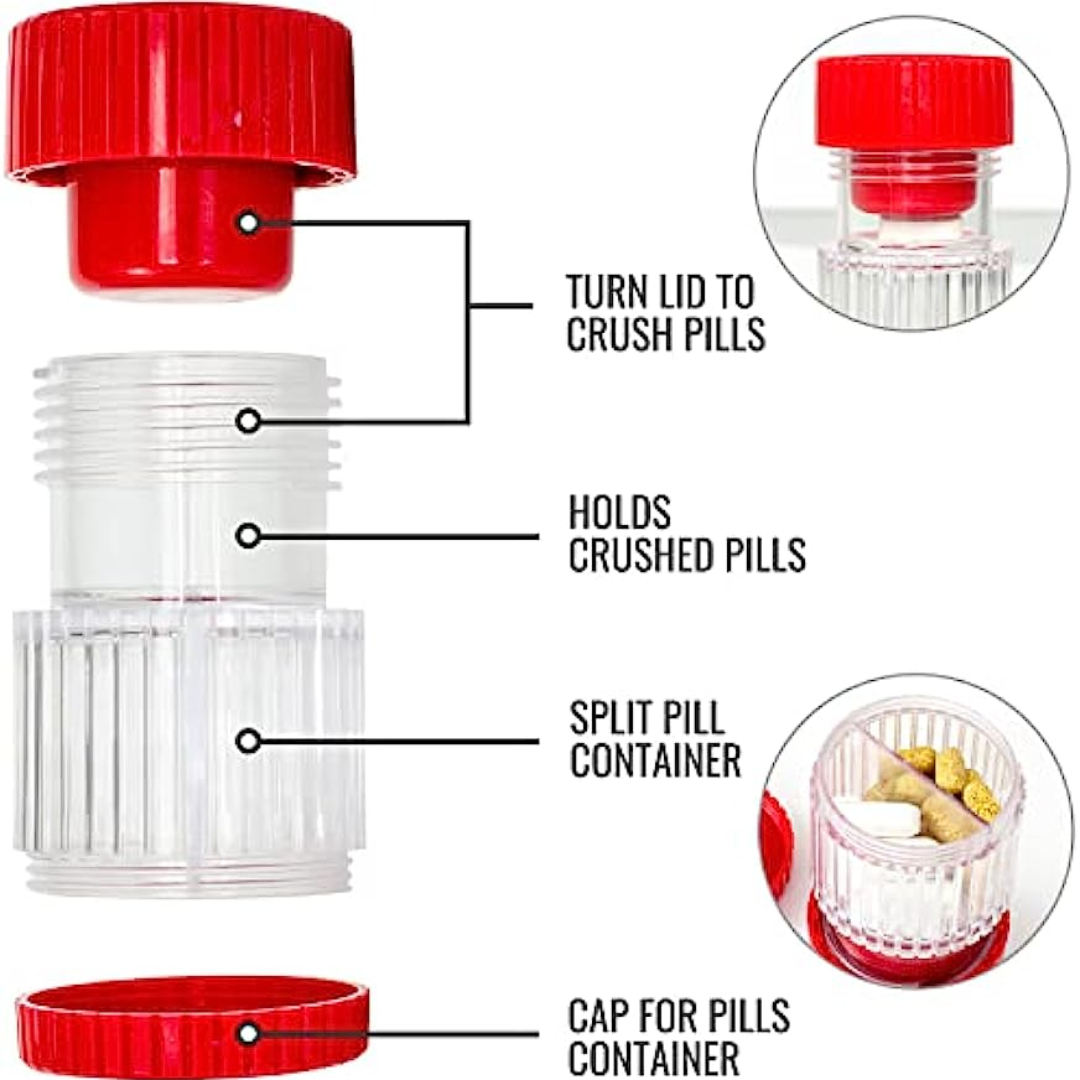 Trituradora de píldoras eléctrica multifuncional: moler y pulverizar  múltiples píldoras, tabletas de vitaminas pequeñas y grandes para moler  polvo