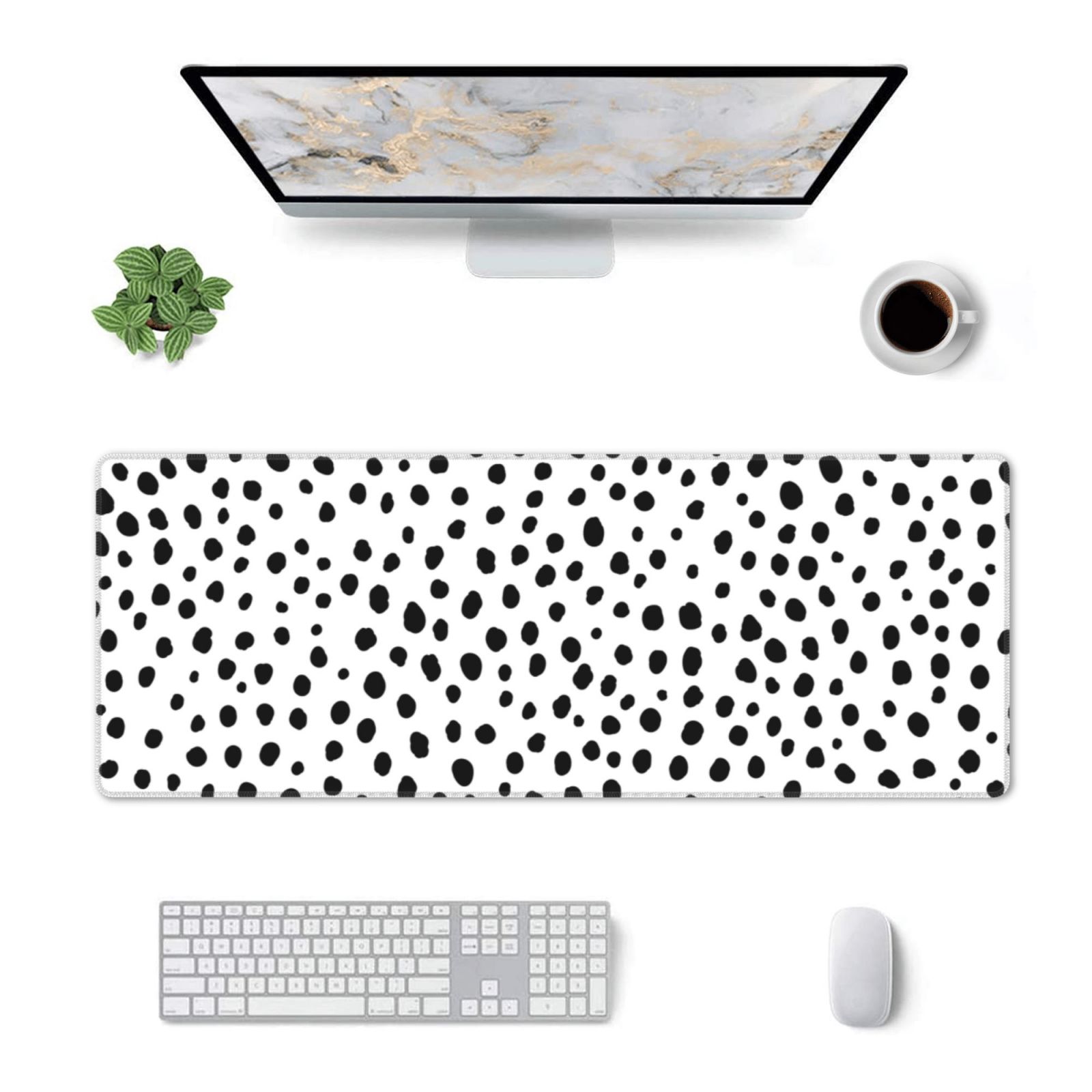 Polka Dot Large Mouse Pad Desk Pad Boho Desk Accessories For Women Office  Decor, Xxl Mousepad Long Laptop Keyboard Mouse Mat Non-slip Rubber Base  With Stitched Edges - Temu