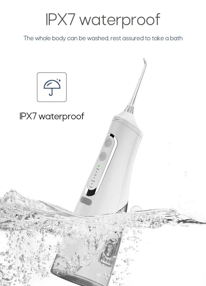 310ml portable usb rechargeable water flosser dental water  with ipx7 waterproof technology for travel effective teeth cleaning and oral hygiene details 7