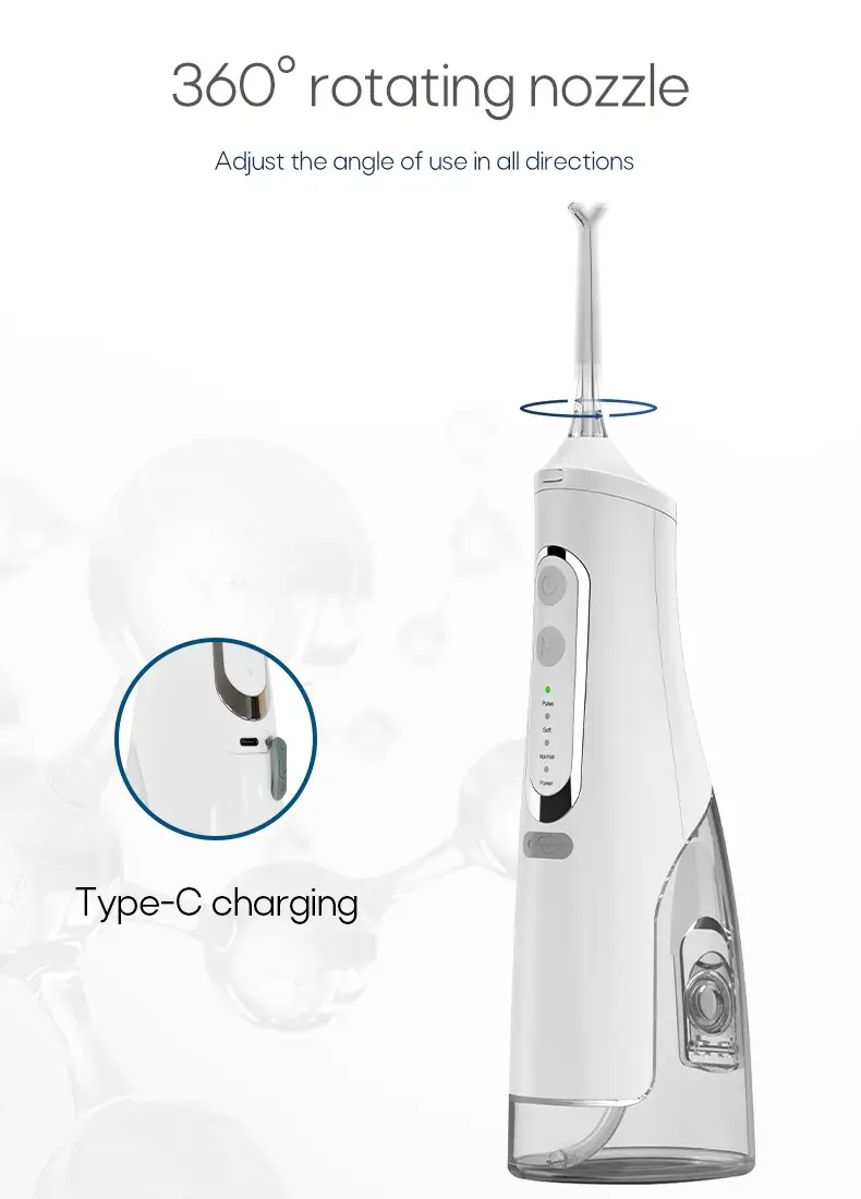 310ml portable usb rechargeable water flosser dental water  with ipx7 waterproof technology for travel effective teeth cleaning and oral hygiene details 8