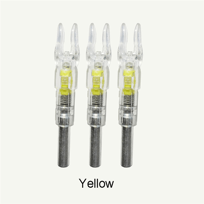 3pcs Lighted Bow LED Glowing Arrow Nock Tail for 6.2mm Arrow Shaft